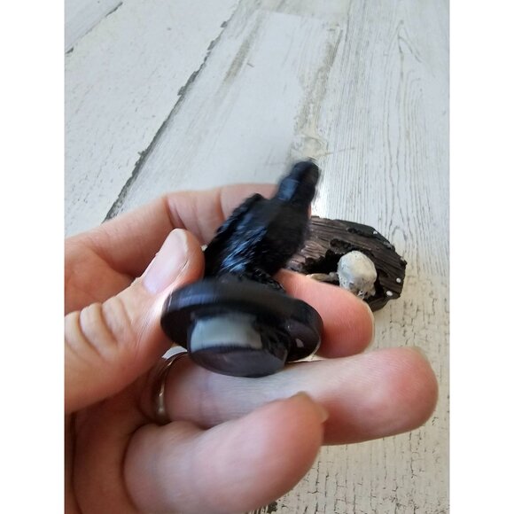 Vintage crow skeleton coffin village accessory decor Halloween crow - Picture 4 of 11